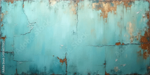Aged grunge wall texture with old wood and rusty metal background surfaces
