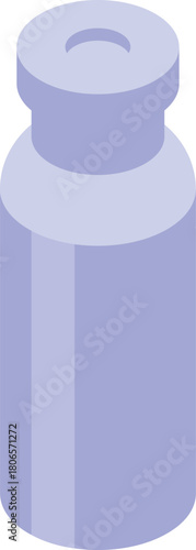 Purple medical small bottle for injection or vaccination containing vaccine, medicine, or other liquid solution