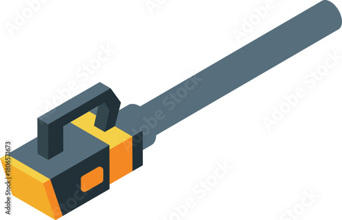 Electric gardening leaf blower cleaning tool isometric view isolated on white background