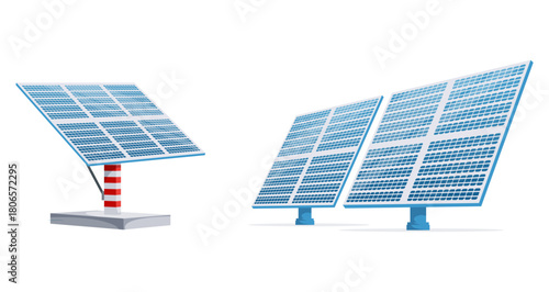 Modern Solar Panel System Illustration for Clean Renewable Energy