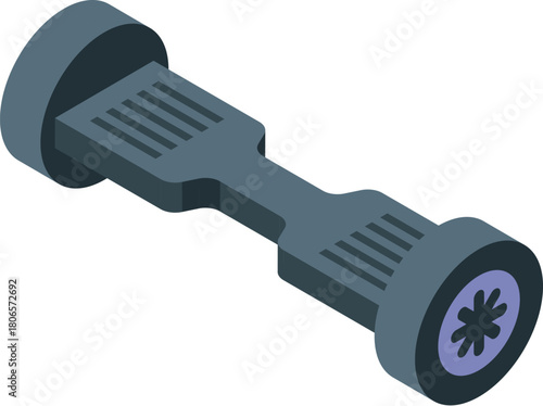 Isometric modern gyro scooter balancing electric transport icon isolated on white background