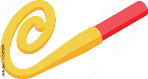 Rolled party blower making a festive noise, adding joy and excitement to birthday celebrations and special occasions