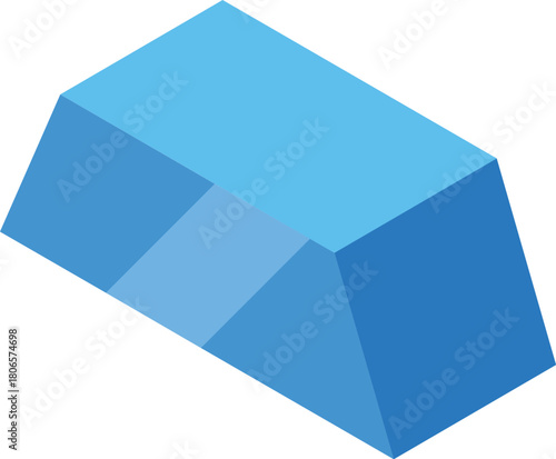 Light blue metal ingot shines under the light, representing investment, finance, and economic growth