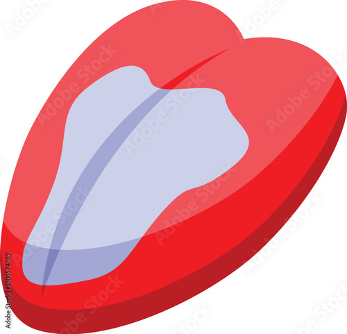 Isometric view of a healthy human tongue showing the central sulcus and the median groove