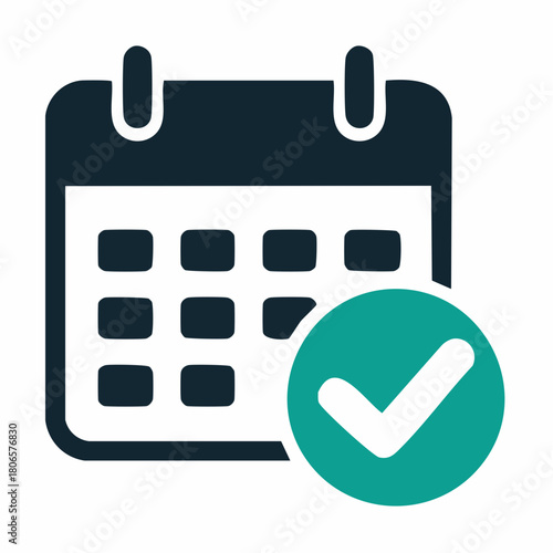 Calendar Tick Icon Schedule Confirmation and Event Planning Symbol
