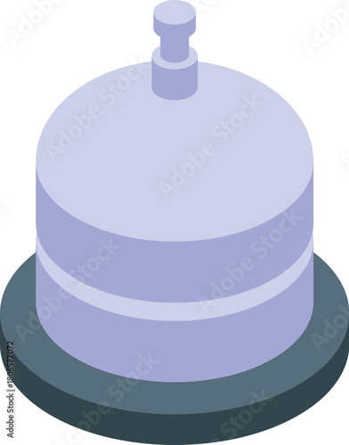 Isometric reception bell sitting on hotel counter, ready to provide prompt and attentive customer service