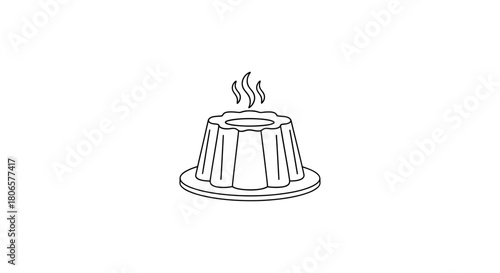 Pudding dessert vector illustration set food sweet treat icon