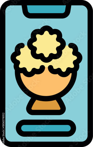 Online makeover app displaying a person with curly hair, offering virtual hairstyling and beauty services