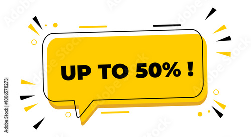 Up to 50% messages inside speech bubble banners. Ideal for use in business, marketing, and advertising.