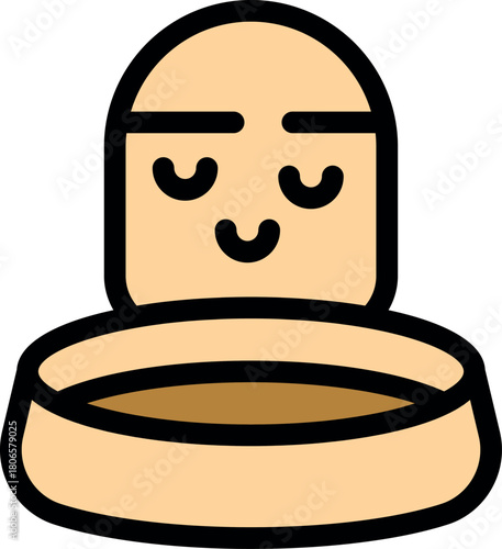 Charming, kawaii style fertilizer bag opens happily, displaying nutrient rich soil, perfect for gardening and plant growth