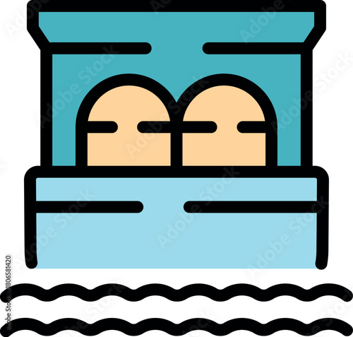 Hydroelectric power station using water flow to generate clean energy, promoting sustainable practices and renewable resources