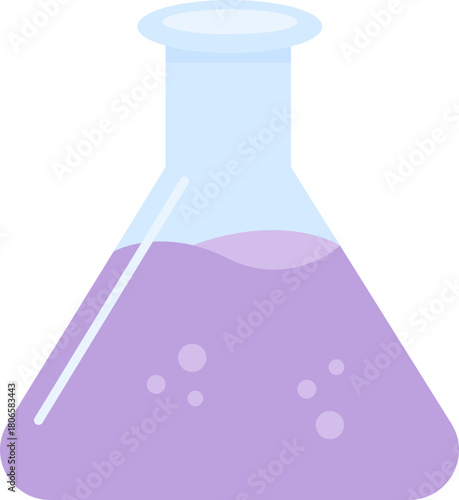 Purple erlenmeyer flask