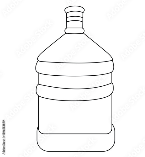 Cute cartoon hand drawn vector Big plastic bottle outline.