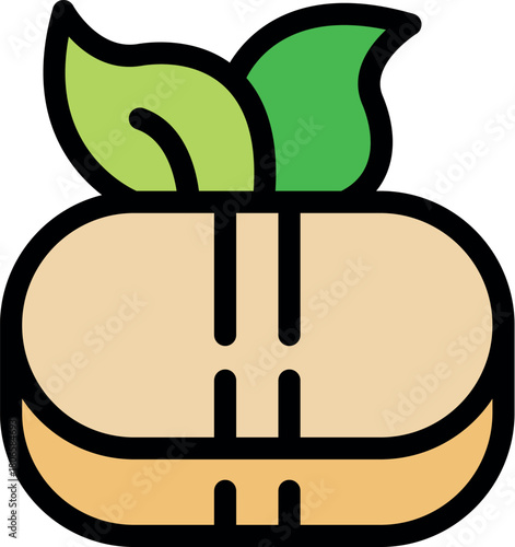 Eco friendly packaging made of biodegradable material with leaves growing, representing sustainability and care for environment