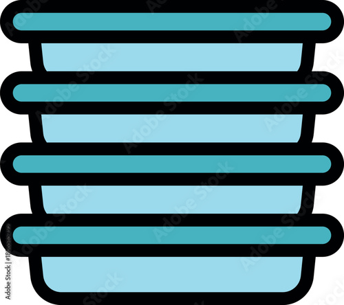 Stacked food containers suggest meal prepping, portion control, and a healthy lifestyle