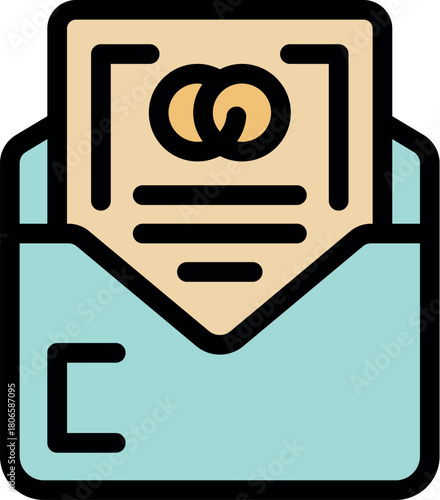 Envelope containing wedding invitation, symbolizing the anticipation and excitement of upcoming nuptials