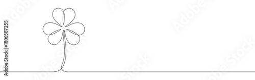 A continuous one-line drawing clover, Irish culture