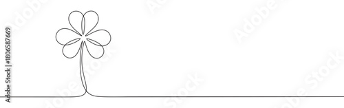 A continuous one-line drawing clover, Irish culture