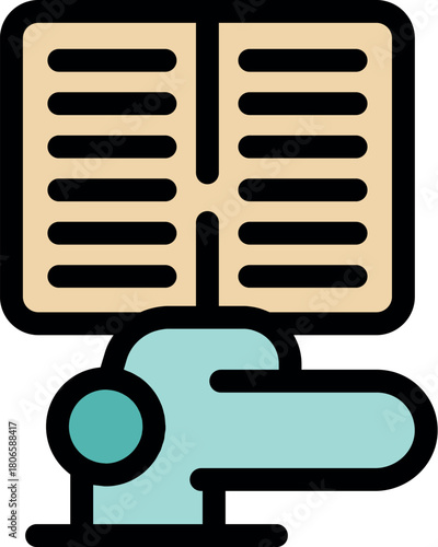 Book stand holding open book, ideal for reading, studying, or displaying books