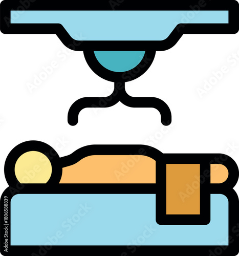 Patient undergoing a medical scanning procedure while lying on a hospital bed, representing healthcare technology and diagnostics