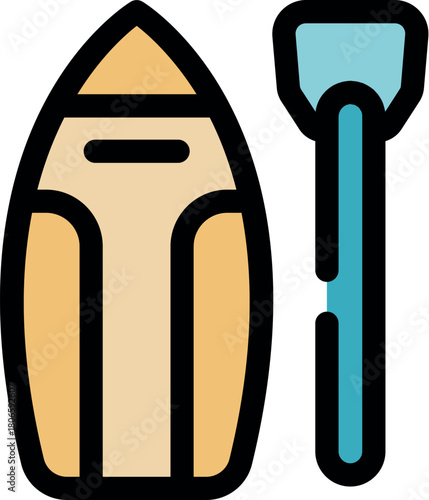 Inflatable sup board with paddle for practicing stand up paddling on a lake or sea