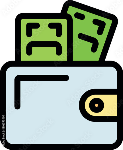 Wallet containing cash and cards, symbolizing personal finance, payments, and savings