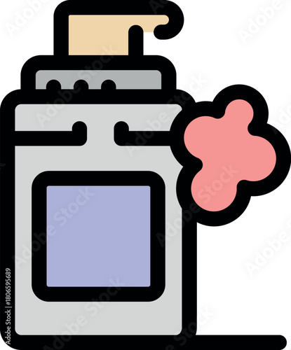 Hair mousse bottle dispensing styling foam, creating a cloud of lightweight product for perfect hair volume and hold