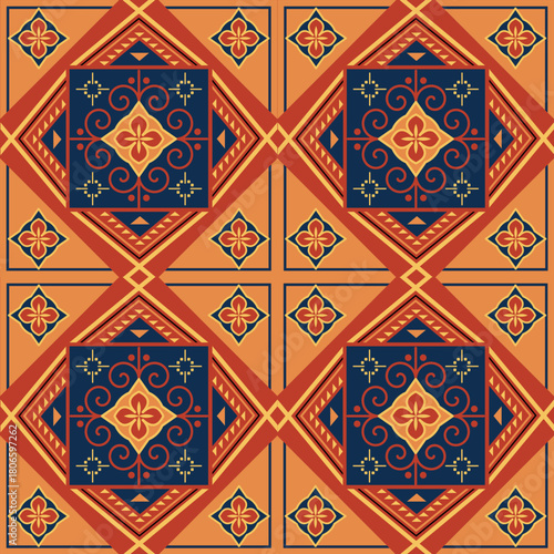 Basic Flower Vector geometric pattern with retro-inspired shapes, trendy color palette, and versatile layout. Great for digital art, poster design, and web backgrounds.”