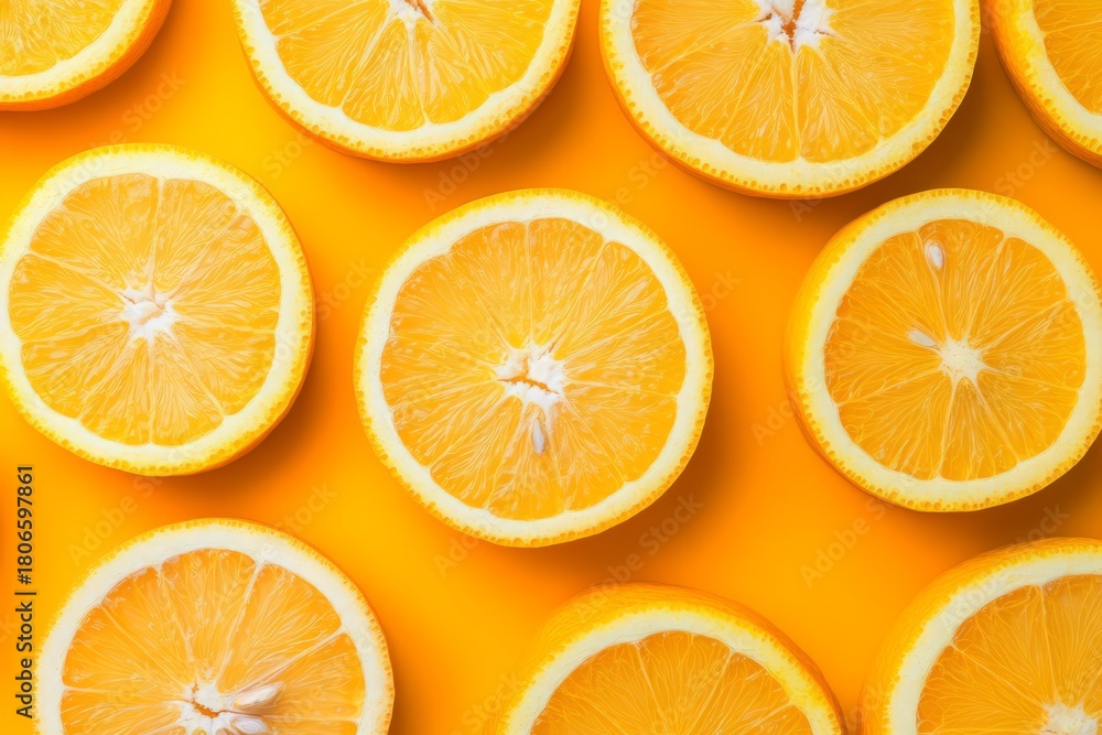 Fototapeta premium Orange citrus fruit slices forming a vivid pattern