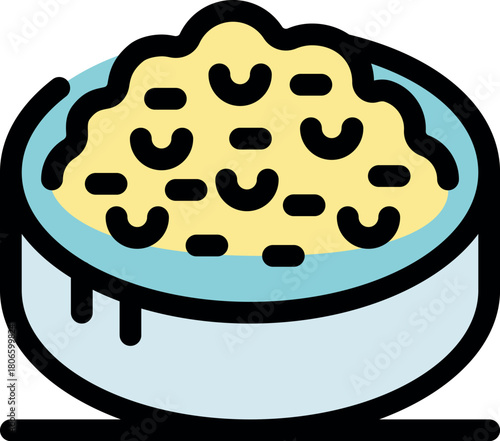 Creamy macaroni and cheese served in a blue bowl