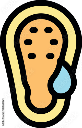 Colorful illustration depicting a sweating foot concept