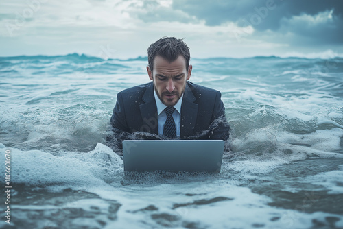 Businessman with too much stress 