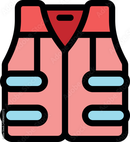 Life vest with reflective strips ensuring safety during water sports and activities, providing essential buoyancy and visibility