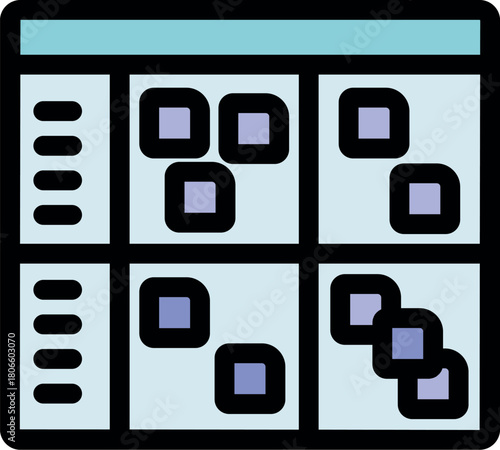 Kanban board showing software development process visualization, managing tasks, and improving workflow efficiency