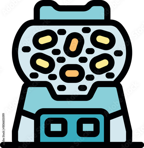 Lottery machine mixing balls with winning numbers for gambling and prize drawings