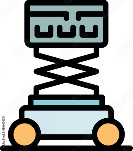 Mobile scissor lift platform facilitating elevation for various tasks in construction, maintenance, and industrial settings