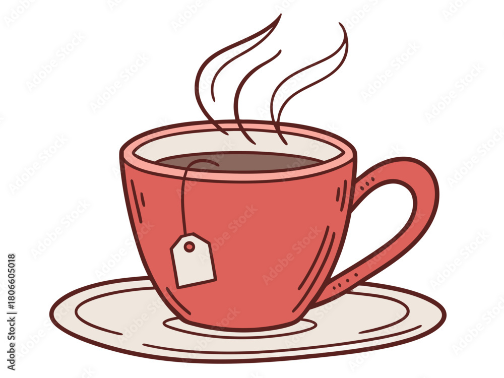 Obraz premium Tea and breakfast, tea in a beautiful mug, morning atmosphere, relaxation, time to relax, delicious chai, masala chai, Paris morning, Europe morning