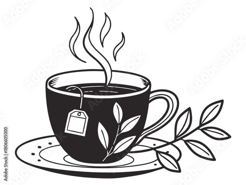 Tea and breakfast, tea in a beautiful mug, morning atmosphere, relaxation, time to relax, delicious chai, masala chai, Paris morning, Europe morning