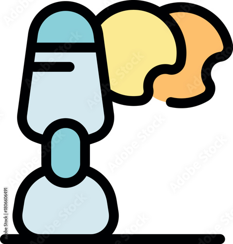 Potato chips production machine processing potatoes, making chips, food industry icon