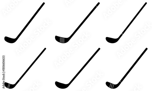 Dynamic hockey stick arrangement showcasing athletic energy and winter sports, perfect for branding, team logos, or sport-themed designs originally vector based