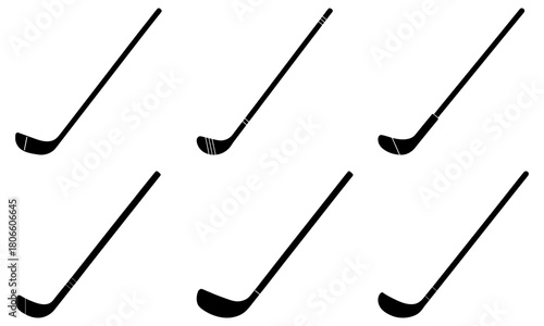 Dynamic hockey stick collection for sports enthusiasts, perfect for game highlights, athletic designs, and winter sports promotions