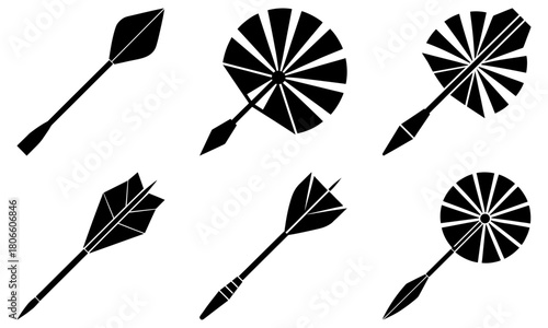 Dynamic dart collection for strategy, targeting, and achieving goals in business and sports, originally a scalable vector graphic for versatile designs