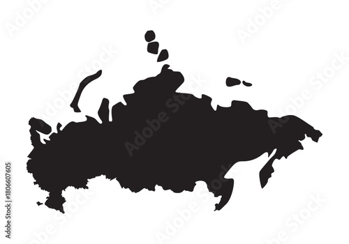 Map of Russia isolated