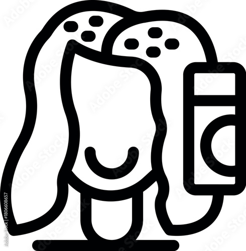 Hairdresser applying hair product to a smiling client with long hair, representing hair care and beauty salon services