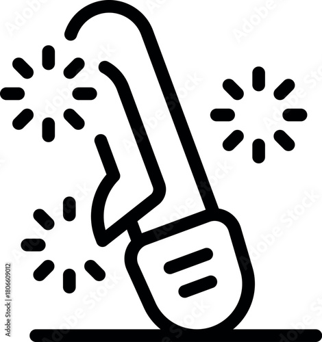 Electronic lighter emitting sparks, igniting a flame for various purposes