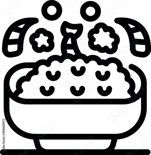 Oatmeal with fruits and decorations is being prepared for a healthy breakfast, promoting a nutritious start to the day