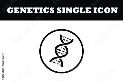 Modern genetic research icon for science presentations or medical infographics, representing DNA, biology, and innovative solutions for health and wellness