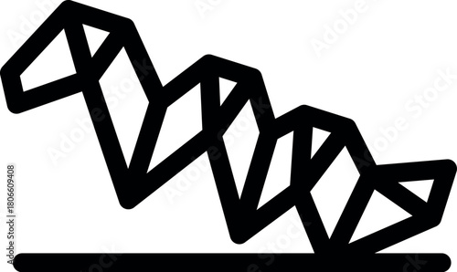 Zigzag line chart is rapidly decreasing, representing negative financial trend, economic downturn, or stock market crash