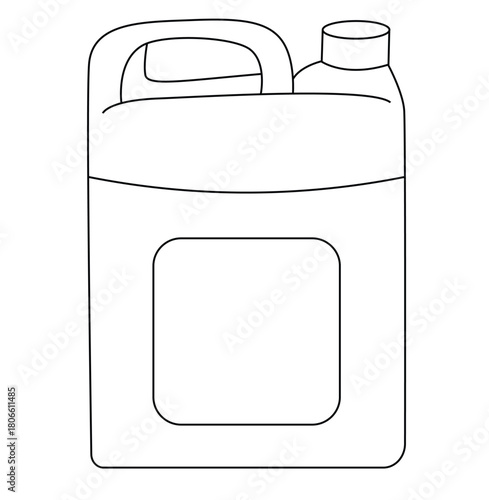 Cute cartoon hand drawn vector jerrycan outline