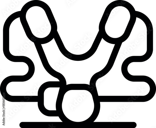 Minimalist slingshot icon symbolizing hunting, aiming, and outdoor recreation